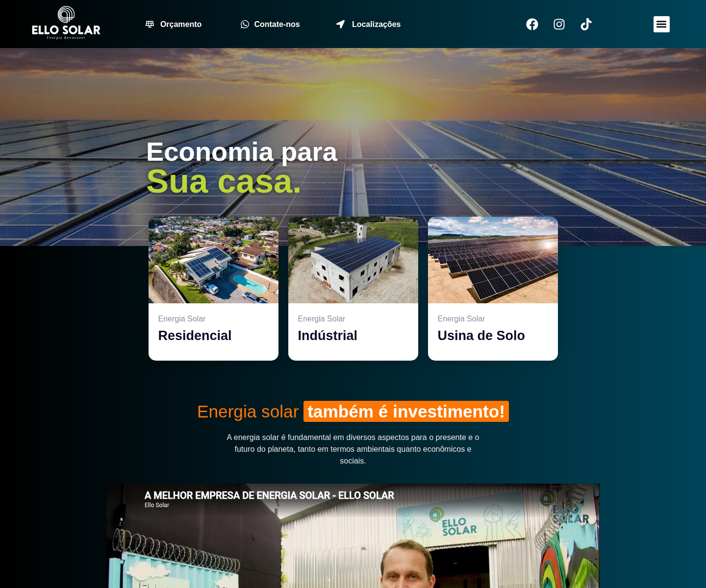 Print do site da Ello Solar